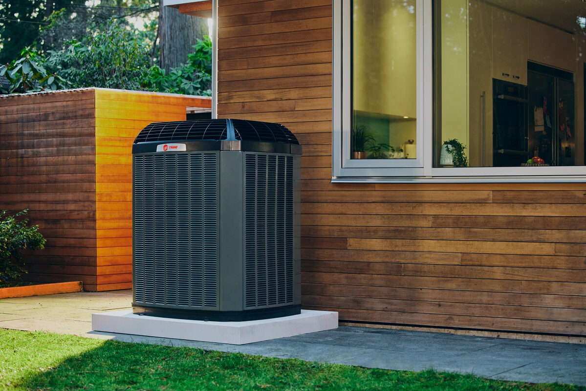 trane ac unit outside of a home